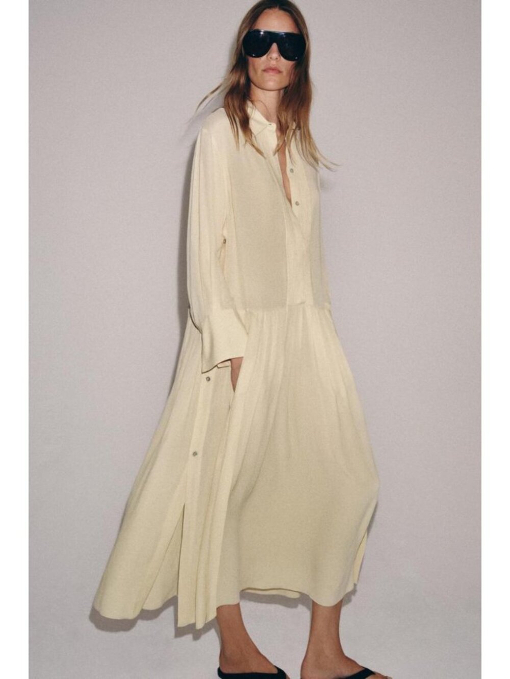 ZARA ZW COLLECTION FLOWY SHIRT DRESS